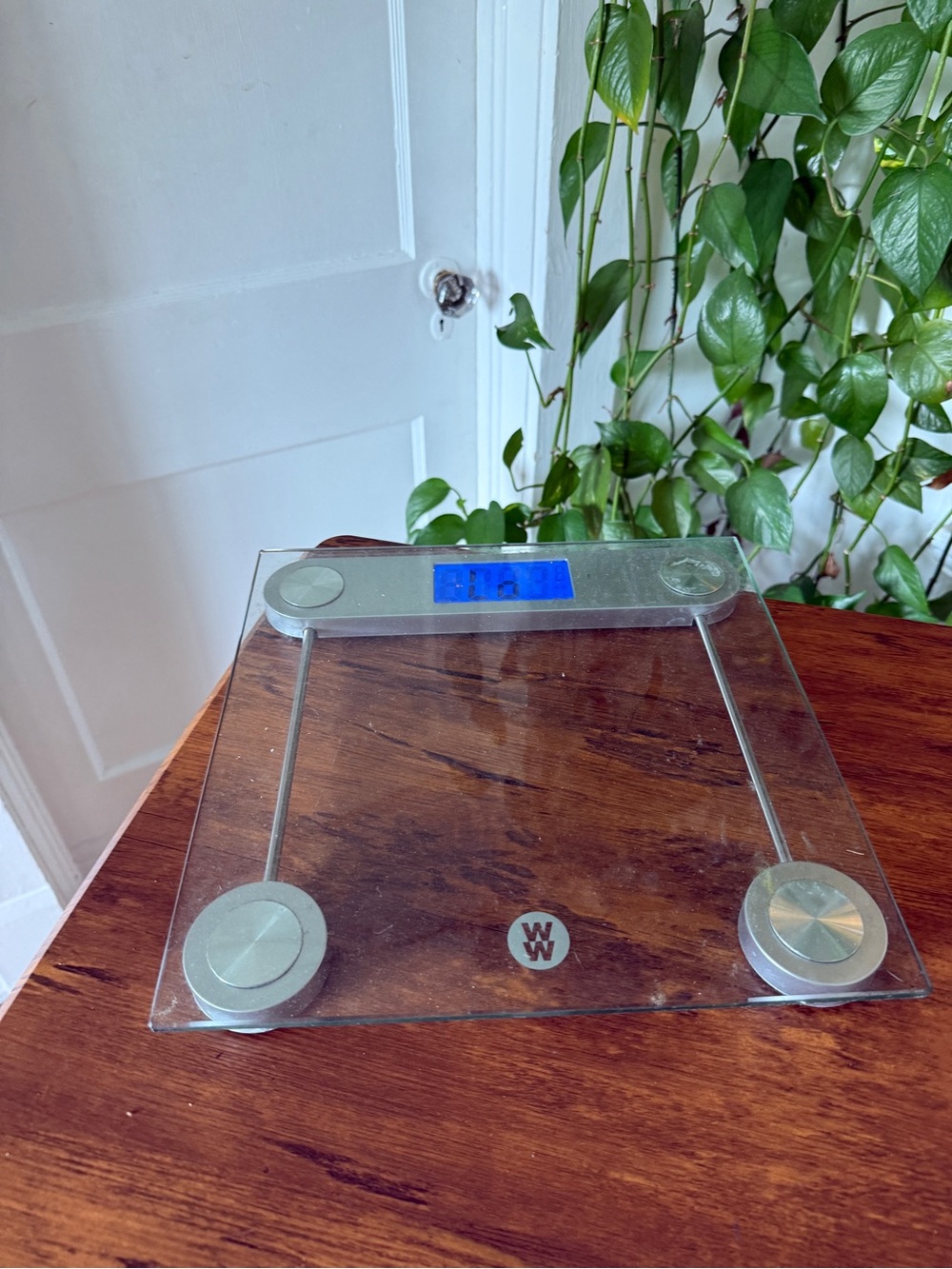 Glass Digital Bathroom Scale - Silver & Clear weight watchers